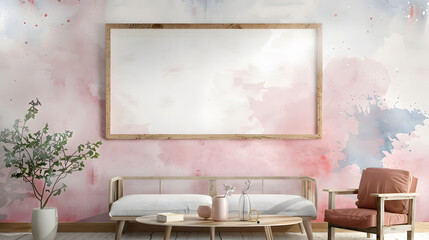 Photo Frame furniture Background Watercolor