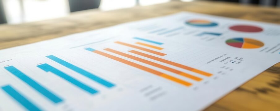 A closeup of a competitive analysis report with charts, graphs, and key metrics, highlighting the intensity of market competition