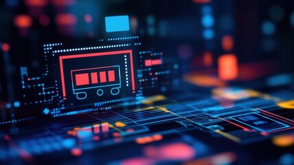 Obraz premium A highcontrast discount offer on a digital screen, featuring animated elements to highlight the promotion in a techsavvy environment