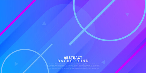 Dynamic abstract purple and blue 3D gradient illustration geometric background with simple shapes pattern. Cool and bright design. Eps10 vector