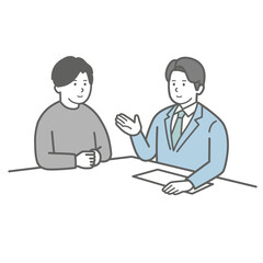 ビジネスマンに相談する男性