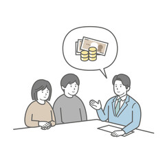 お金の相談をする若い夫婦