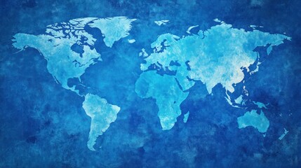 Abstract world map on blue