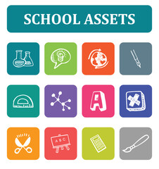 best school assets with vectors