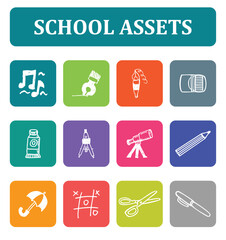 best school assets with vectors