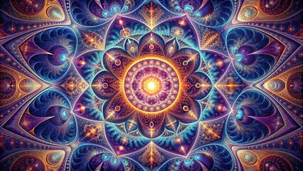 Abstract fractal background with intricate mandala design perfect for relaxation , abstract, fractal, background