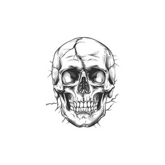 Fototapeta premium black and white vintage skull vector