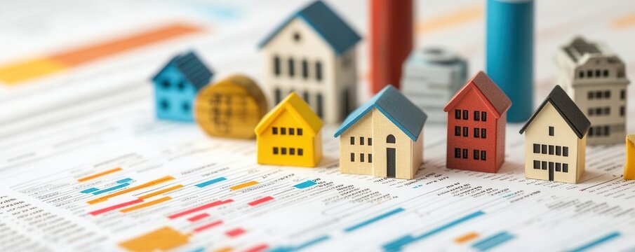 Close-up of diverse financial products stocks, bonds, real estate on a spreadsheet, investment tracking, diversification plan
