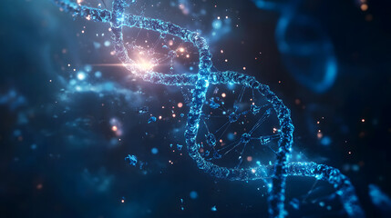 Obraz premium Molecular Structures Illustrating Genetics and Medicine