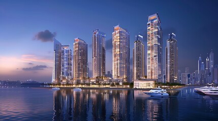 Obraz premium Modern skyscrapers in Dubai Marina, United Arab Emirates
