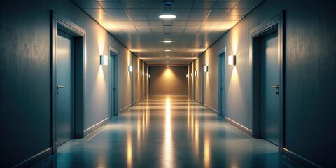 Soft light illuminating a dim corridor, corridor, light, soft, illuminated, indoor, pathway, glow, atmosphere, ambiance