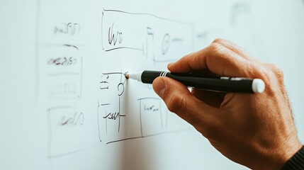 Creative brainstorming session on a whiteboard