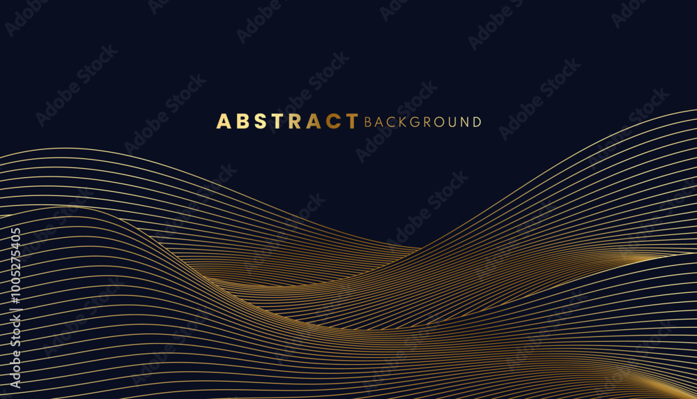 Poster abstract dark blue wave background. vector style featuring flowing waves lines and dynamic shapes.