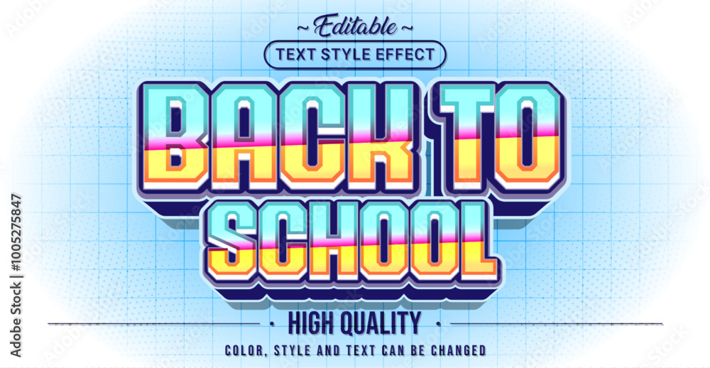 Poster Editable text style effect - Back To School text style theme.