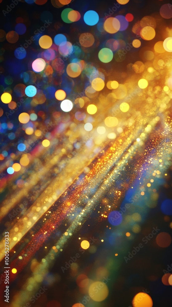 Poster abstract bokeh lights background with vibrant
