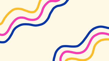 Abstract colorful wavy lines on a beige background