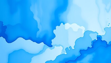 Fototapeta premium Organic Blue Watercolor Splash with Gentle Gradient Transitions and Dynamic Brushwork