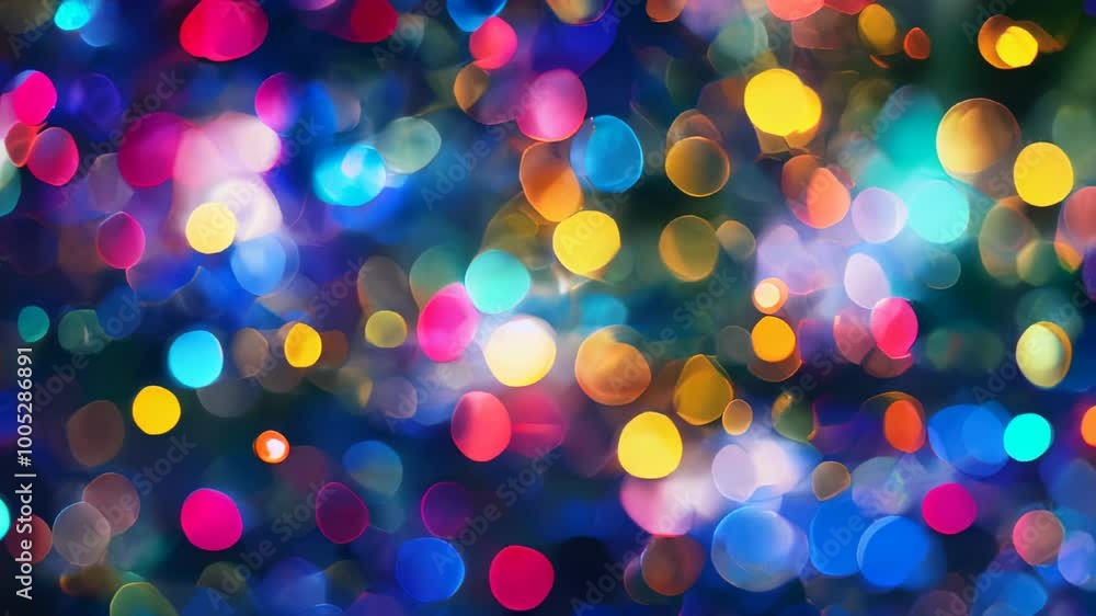 Aufkleber a vibrant background with multicolored bokeh lights, featuring a festive and lively array of colors 