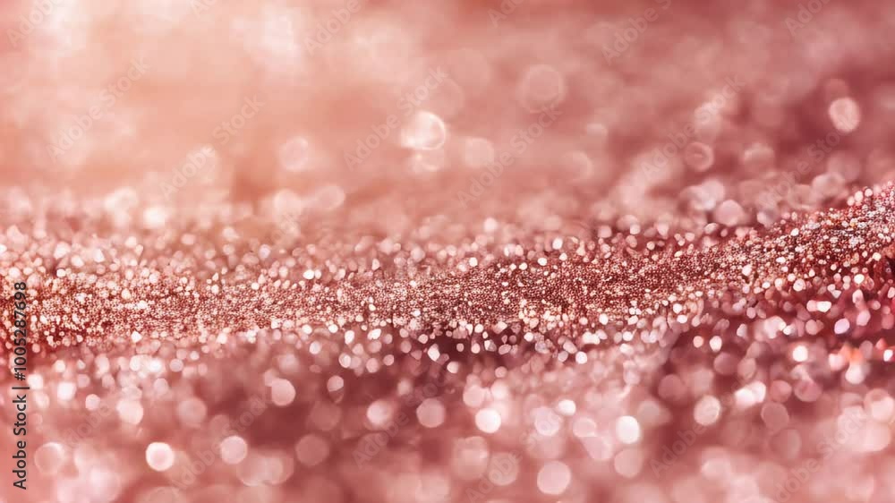 Aufkleber a sparkling rose gold glitter background with bokeh effect, creating a festive and elegant visual te