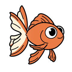 cute character golden fish cartoon animals for children book illustration