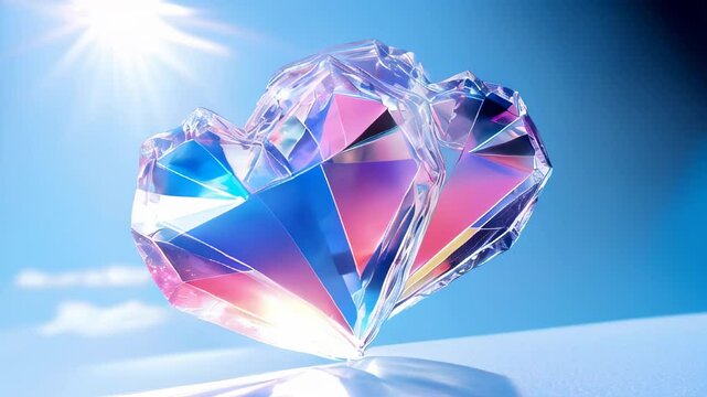Crystal colorful hearts