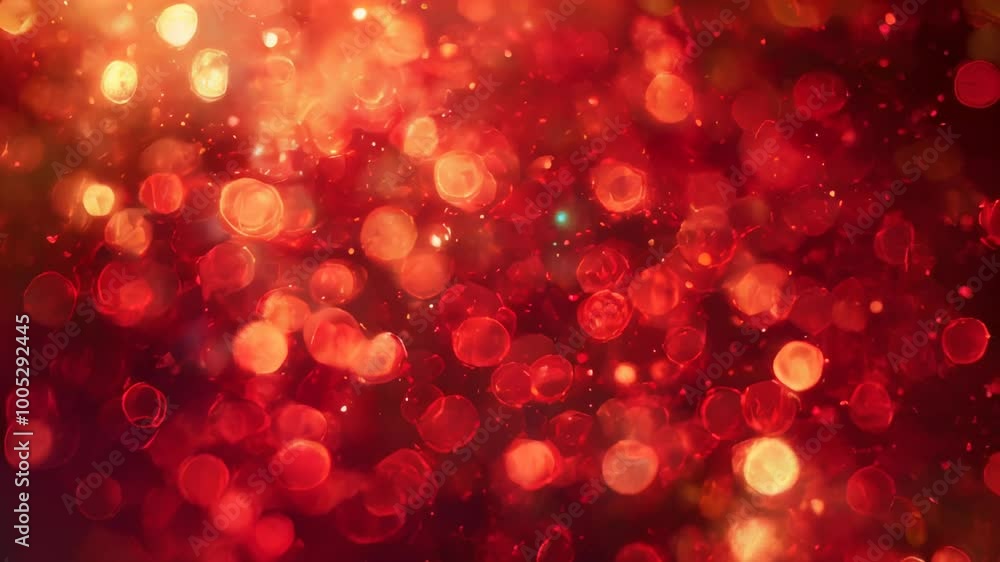 Aufkleber a vibrant display of red and yellow lights creating a blurry and enchanting visual effect.
