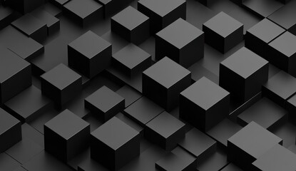 Abstract Black Cubes Background