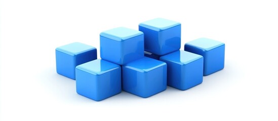 Obraz premium Group of Blue Cubes on White Background