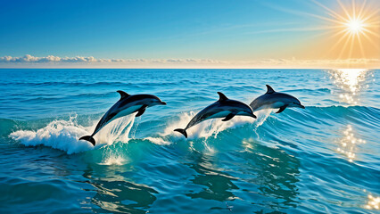 dolphin jumping out of water created using generative AI tools