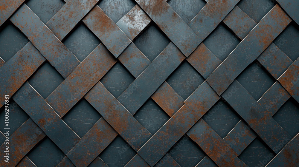 Poster rustic metal pattern with worn texture and dark color