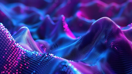 Abstract Wavy Pattern of Blue and Purple Dots