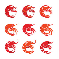 Colorful shrimp vector illustration