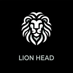 Unique, minimalist, simple colored lion or lion head logo illustration