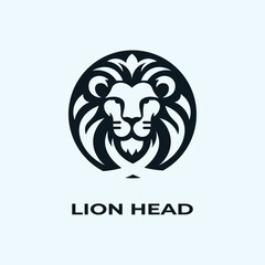 Unique, minimalist, simple colored lion or lion head logo illustration