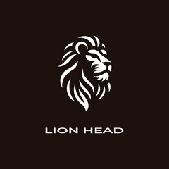 Unique, minimalist, simple colored lion or lion head logo illustration