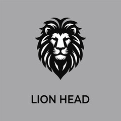 Unique, minimalist, simple colored lion or lion head logo illustration