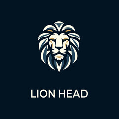 Unique, minimalist, simple colored lion or lion head logo illustration