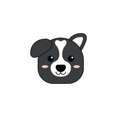 Cute Black and White Dog Cartoon Illustration