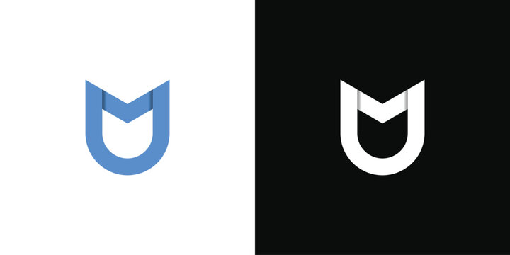 MU or UM initial letter logo design. Premium Vector