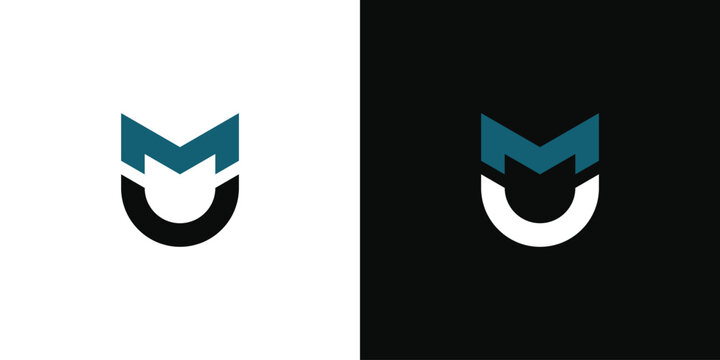 MU or UM initial letter logo design. Premium Vector