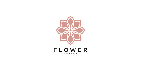 Abstrack luxury floral logo design. Premium Vector
