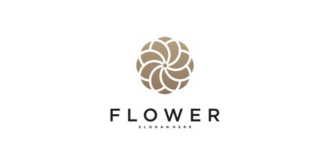 Abstrack luxury floral logo design. Premium Vector