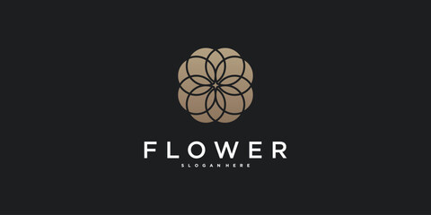 Abstrack luxury floral logo design. Premium Vector