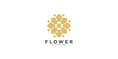 Abstrack luxury floral logo design. Premium Vector