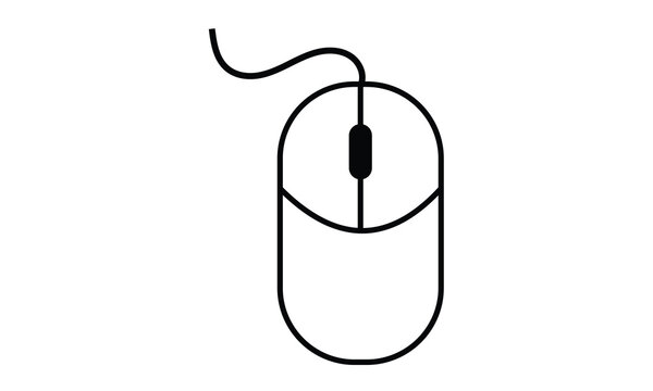 recommend clip art: Illustration of mouse with cable, mouse icon vector, computer mouse icon flat trendy outline style illustration isolated on white background.