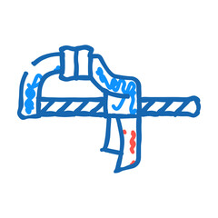 quick grip clamp doodle icon sketch vector. quick grip clamp sign. isolated symbol illustration