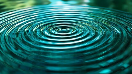 Mesmerizing ripples in tranquil aquamarine form a soothing visual symphony, evoking calmness and serenity in a serene aquatic landscape.