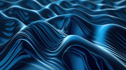 Obraz premium Abstract Blue Wavy Pattern with Glowing Highlights