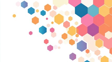 Fototapeta premium Explore a playful flat illustration with hexagonal patterns, merging science and tech in a vibrant, cartooninspired style.