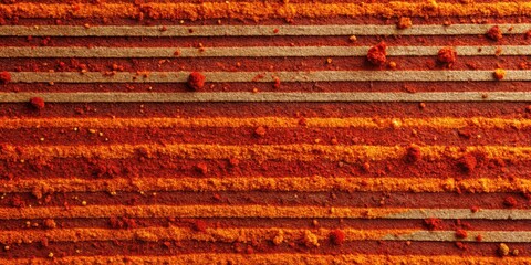 Abstract terracotta striped background of scattered paprika seasoning, terracotta, abstract, background, scattered, paprika